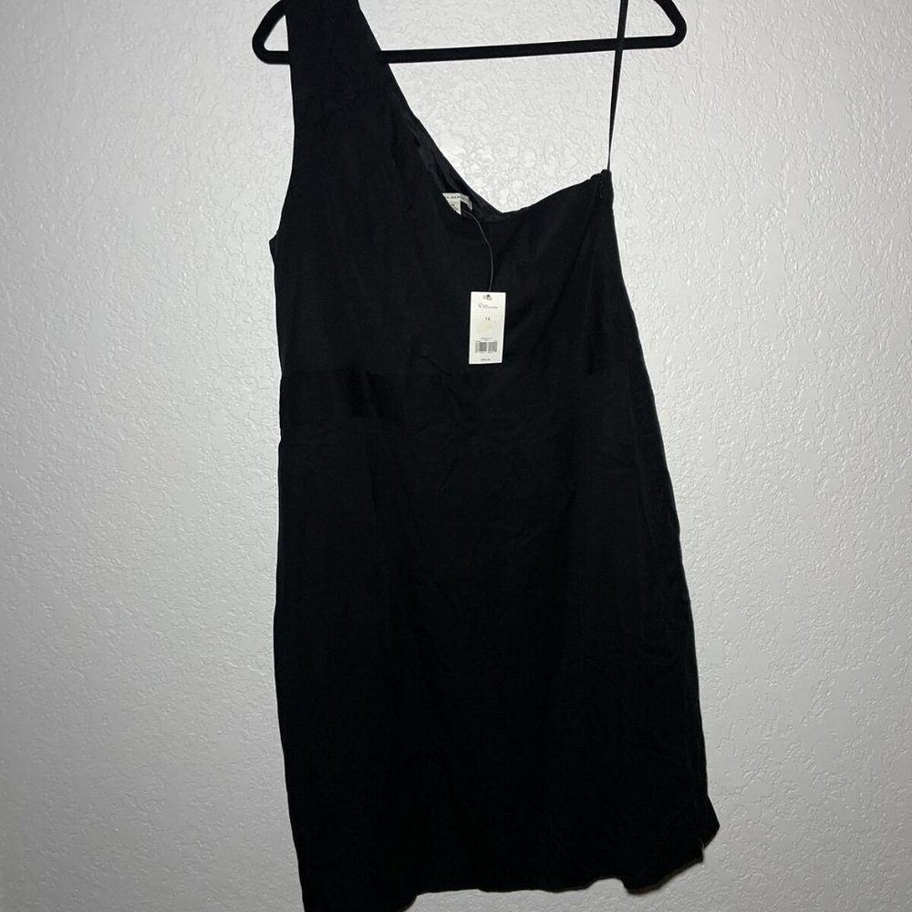 NWT Banana Republic Black One Shoulder Dress 14